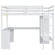 preview thumbnail 9 of 23, Full Loft Bed with L-shaped Desk, Wardrobe and Storage Shelves, White