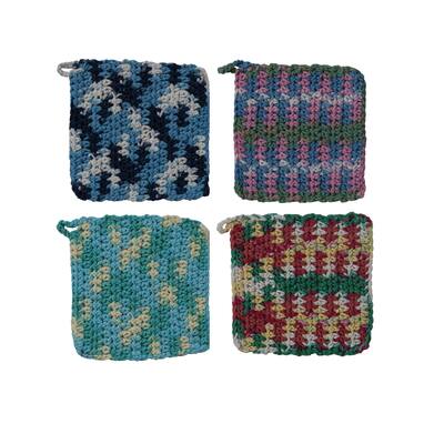 Cotton Crocheted Pot Holders - 8.0"L x 8.0"W x 0.3"H
