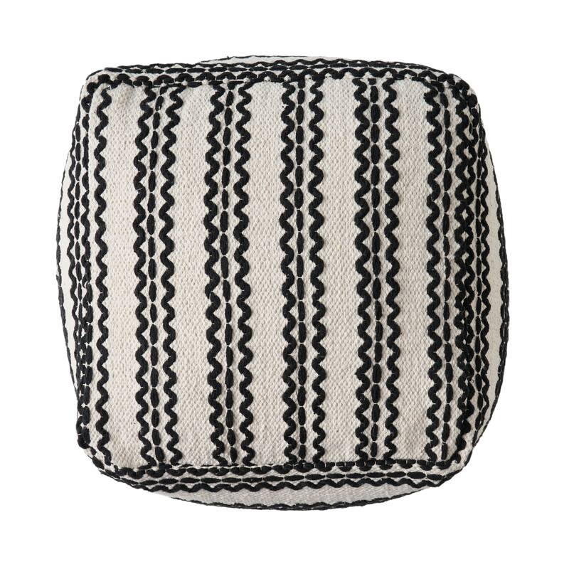 Layne Handcrafted Boho Fabric Pouf by Christopher Knight Home