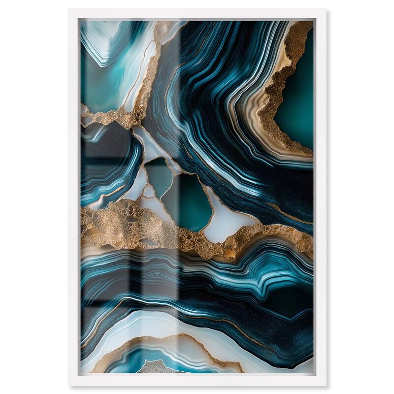 Teal Tectonic II Shadowbox by Art Remedy - White - 10" x 15"
