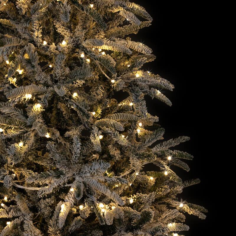 6.5' Flocked Slim Nordmann Fir Artificial Christmas Tree Clear LED - 6.5 Foot