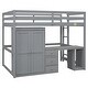 preview thumbnail 21 of 22, Full Size Loft Bed with Integrated Wardrobe, Desk, and Storage Drawers, Space-Saving White Design