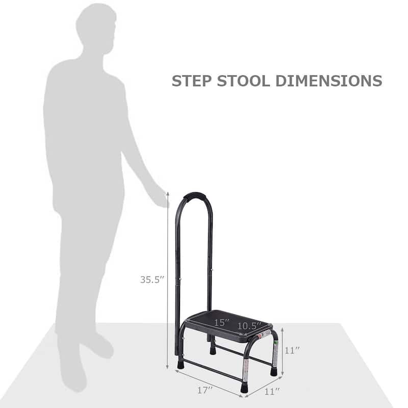 Costway Non-Slip Handy Support Step Stool w/ Handle 330 Lbs Load