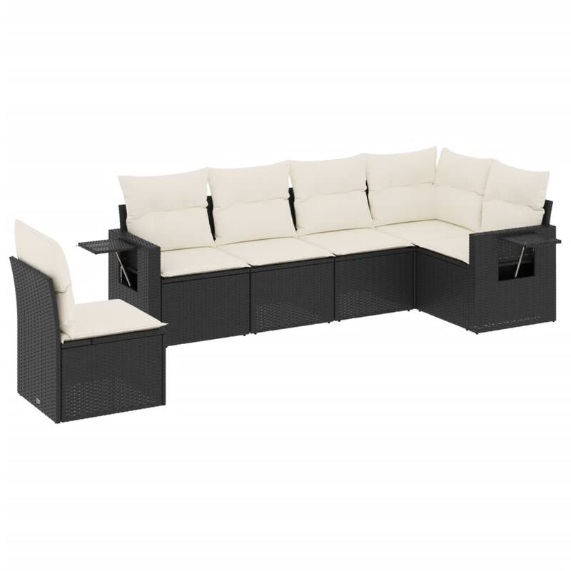 vidaXL Patio Sofa Set with Cushions Outdoor Conversation Furniture Poly Rattan
