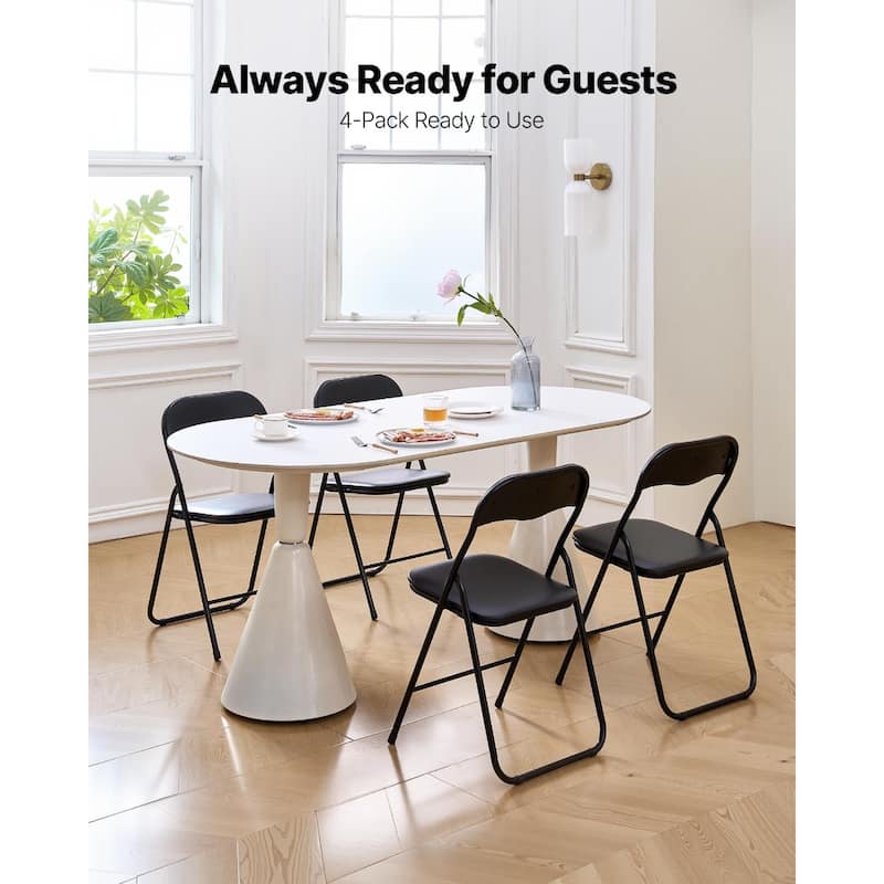Portable Folding Leather Chair with Padded Cushion for Events