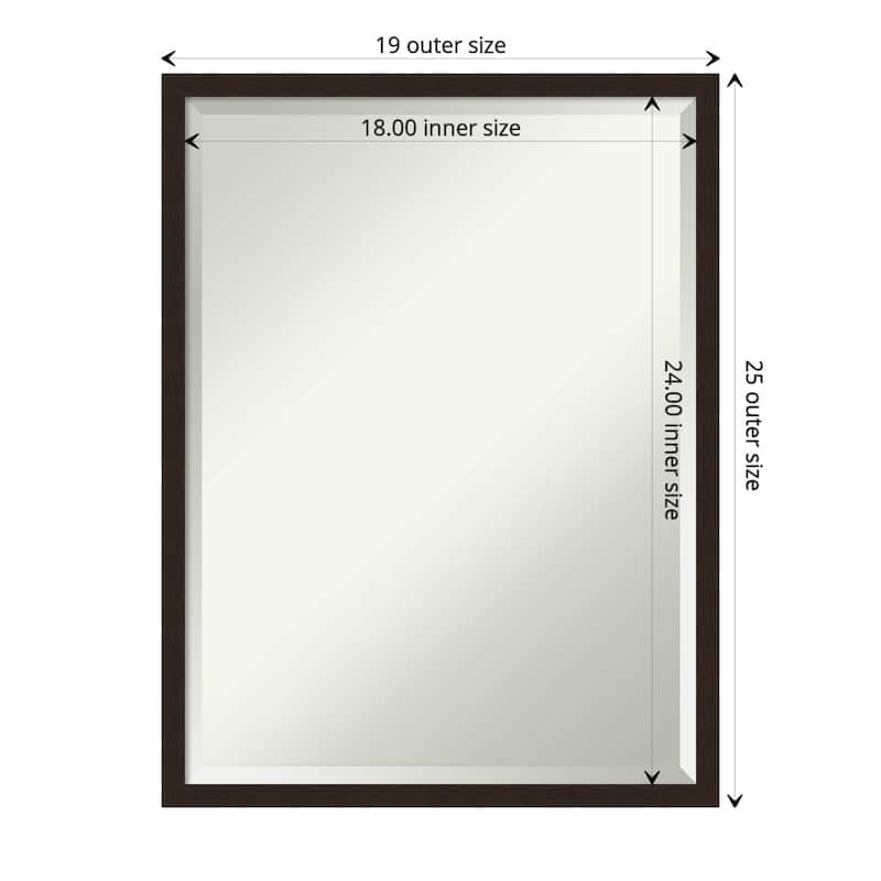 Beveled Wood Bathroom Wall Mirror - Carlisle Espresso Narrow Frame - Carlisle Espresso Narrow