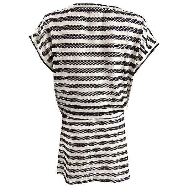 black and white striped tunic dress