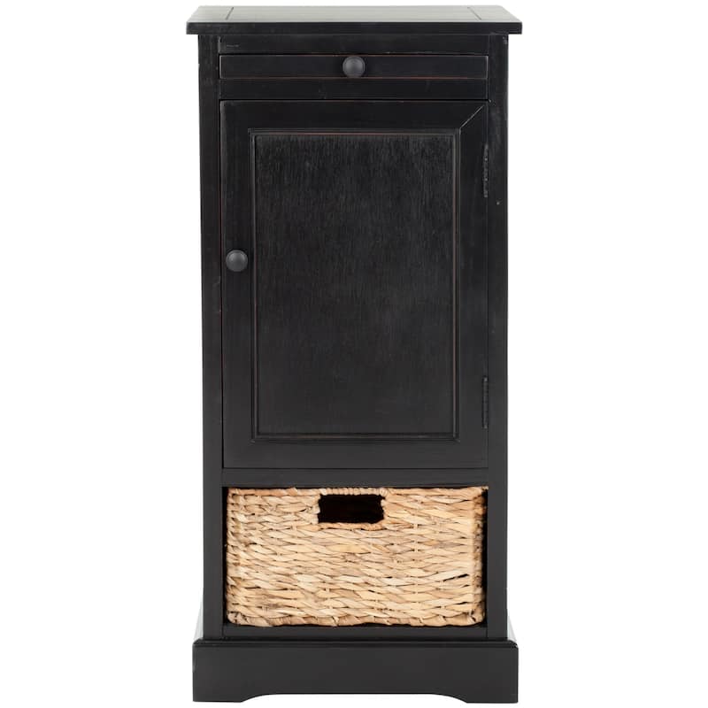 SAFAVIEH Ardella 2-Drawer Grey Tall Storage Unit - 15.7" x 13" x 34.3" - 16Wx13Dx34H - Distressed Black