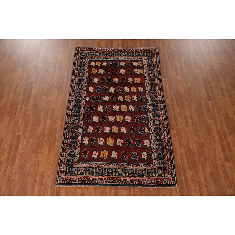 Vegetable Dye Kashkoli Persian Vintage Area Rug Handmade Wool Carpet - 5'1"x 8'4"