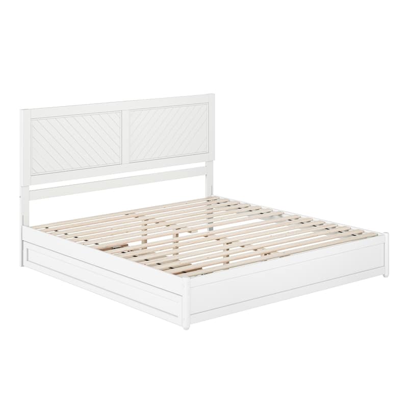Clayton Platform Bed with Panel Footboard and Twin XL Trundle