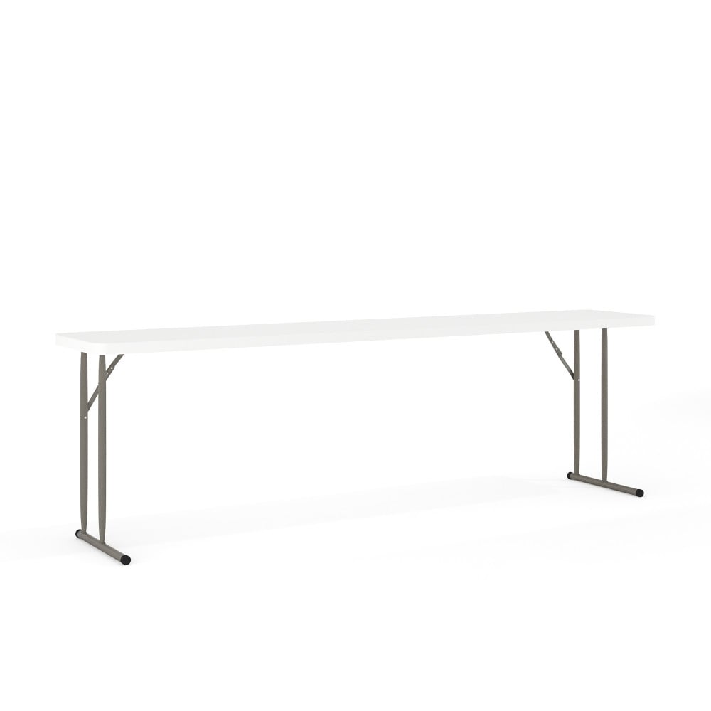 18"W x 96"L Plastic Folding Training Table with Granite White Surface