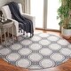 preview thumbnail 4 of 20, SAFAVIEH Odyssey Jaunuta Modern Rug 6'7" Round - Ivory/Grey - Round