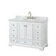 Option White / White Carrara Marble Top / Brushed Gold