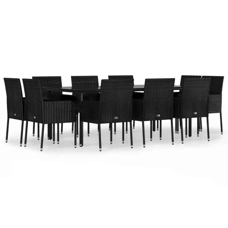 vidaXL 3/5/9/11 Piece Patio Dining Set with Cushions Poly Rattan