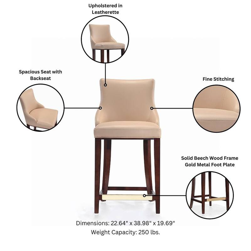 Manhattan Comfort Modern Shubert Upholstered Counter Stool