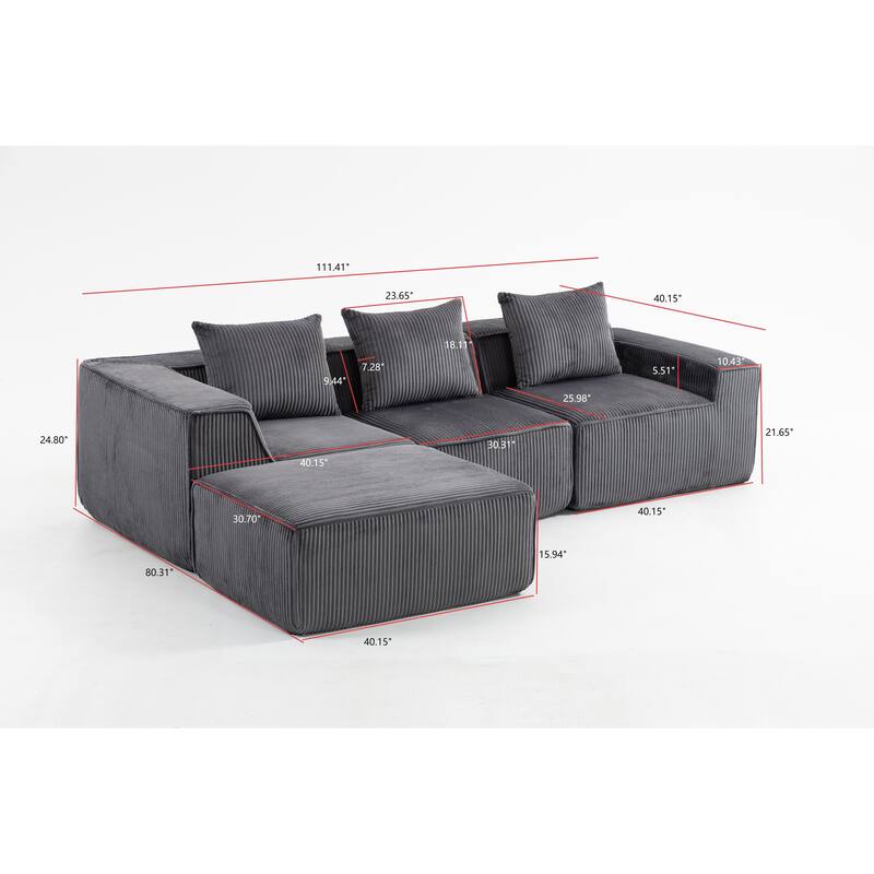 Multi Person Modular Compression Sofa That Can Be Freely