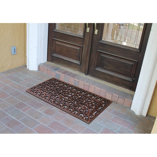A1HC Large Outdoor Floor Door Mat, Natural Rubber Grill Drainable