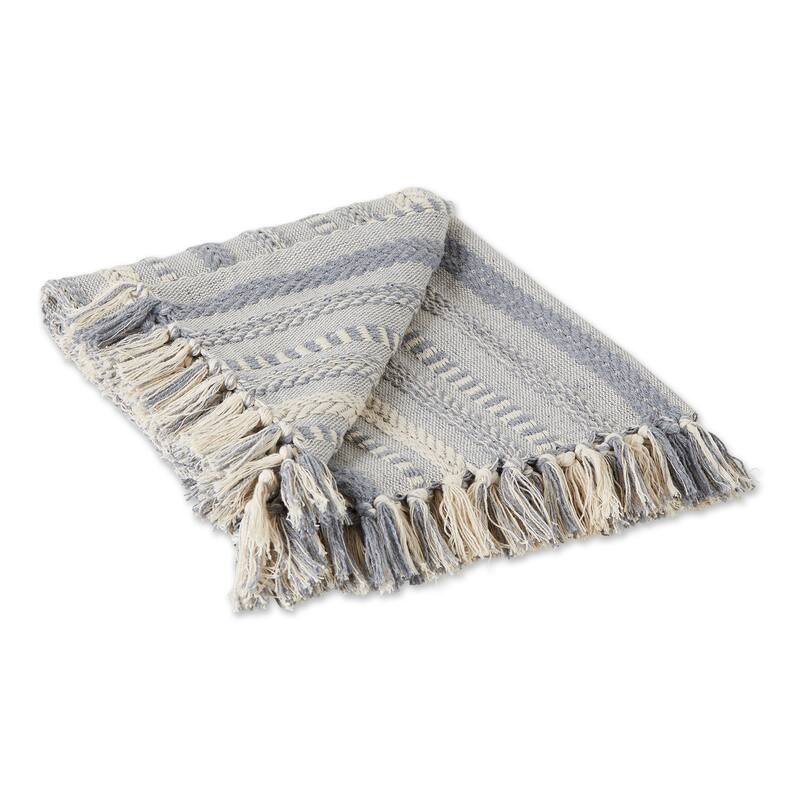 DII Braided Stripe Decorative Throw - Grey Braided