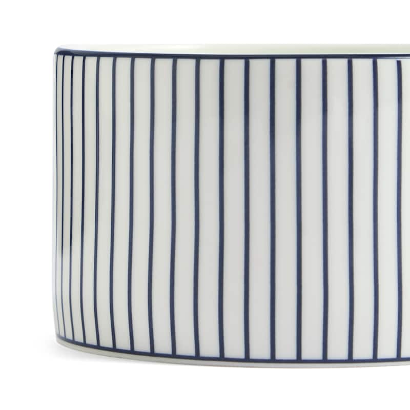 Wedgwood Gio Blue Teacup & Saucer 7.4floz, Pinstripe White