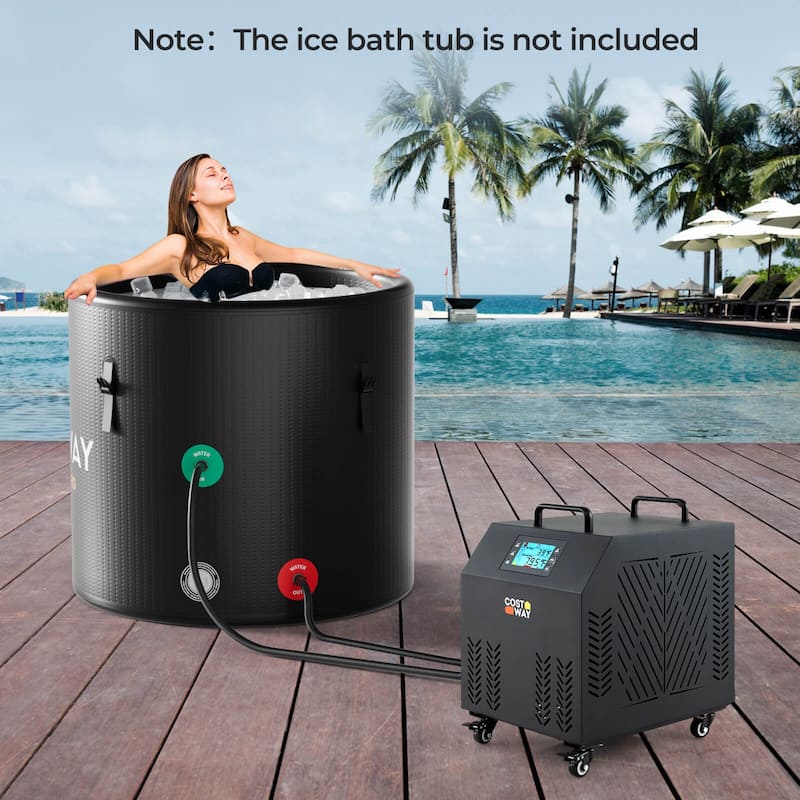 Costway Ice Bath Water Chiller with Universal Wheels Filtration System - See Details