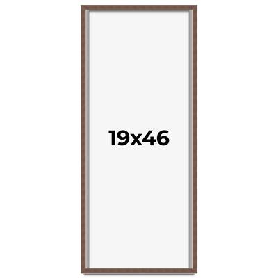 19x46 Shadow Box Frame Brown | 1.125 inches Deep Real Wood Rustic