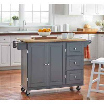 3-drawer Drop Leaf Kitchen Cart