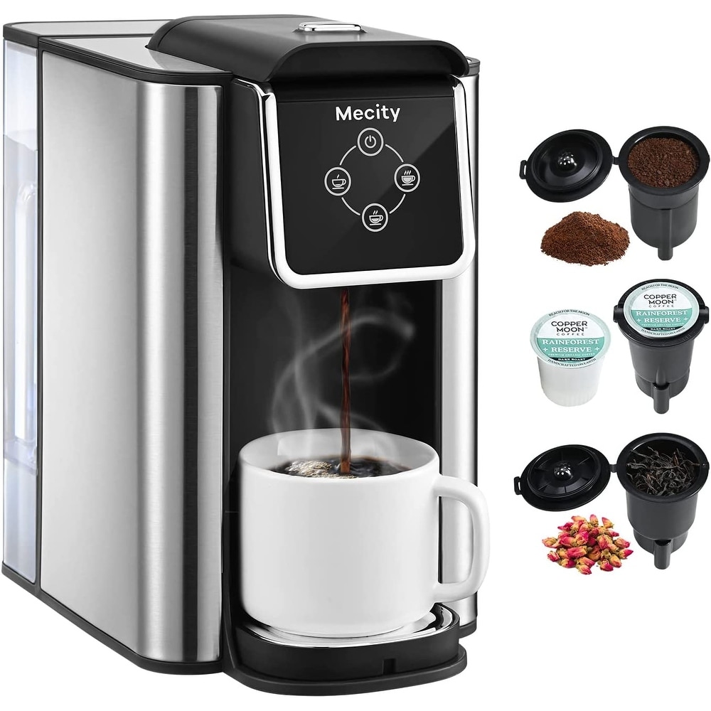Famiworths Iced Coffee Maker with Milk Frother, Hot and Cold Single Serve  Coffee Maker for K Cup Pod and Ground, Compact Coffee Machine 2 in 1 with