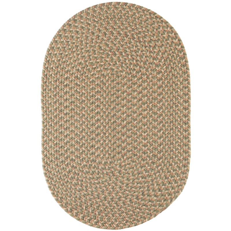 Rhody Rug Lexington Tweed Indoor/Outdoor Braided Rug - 8 ft x 11 ft - Basil Tweed