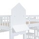 preview thumbnail 10 of 10, Full-Over-Full Bunk Bed with 2 Drawers, Castle Style Bed with 3 Storage Shelves, Storage Bed with Slide, White