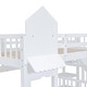 preview thumbnail 8 of 8, Full-Over-Full Castle Style Bunk Bed with 2 Drawers 3 Shelves and Slide - White