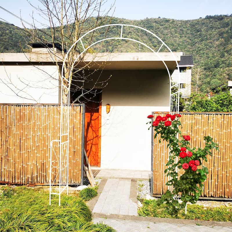 Metal Garden Arch Garden Arbor Trellis - White