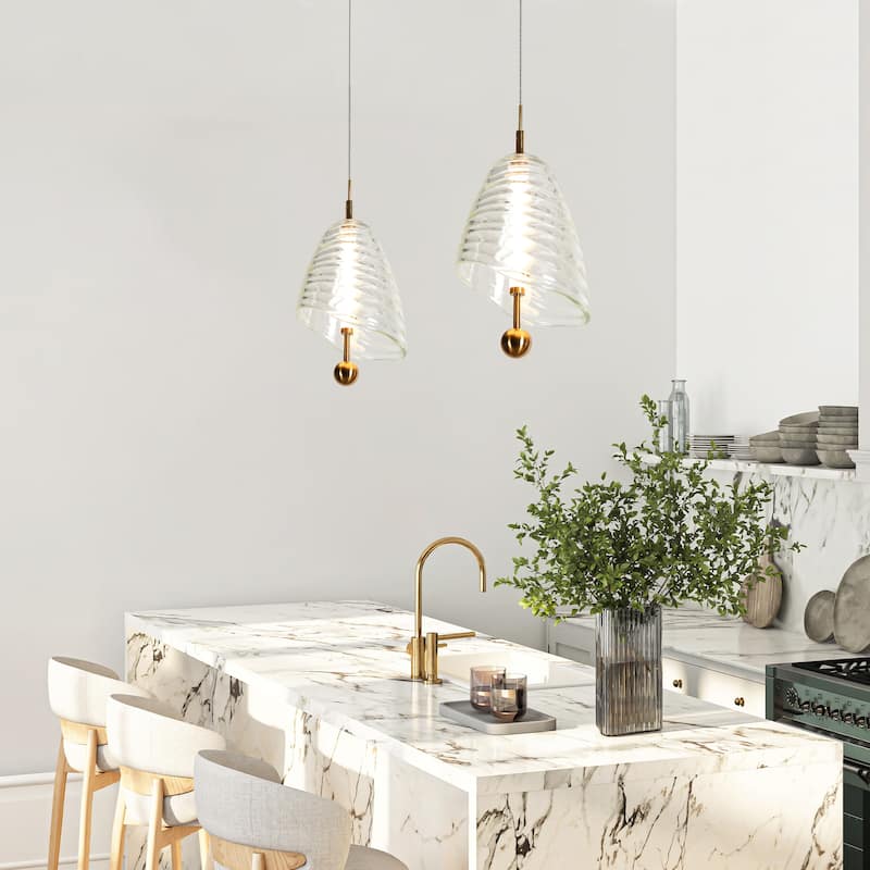 Modern Gold LED 1-Light Pendant Light for Kitchen Island