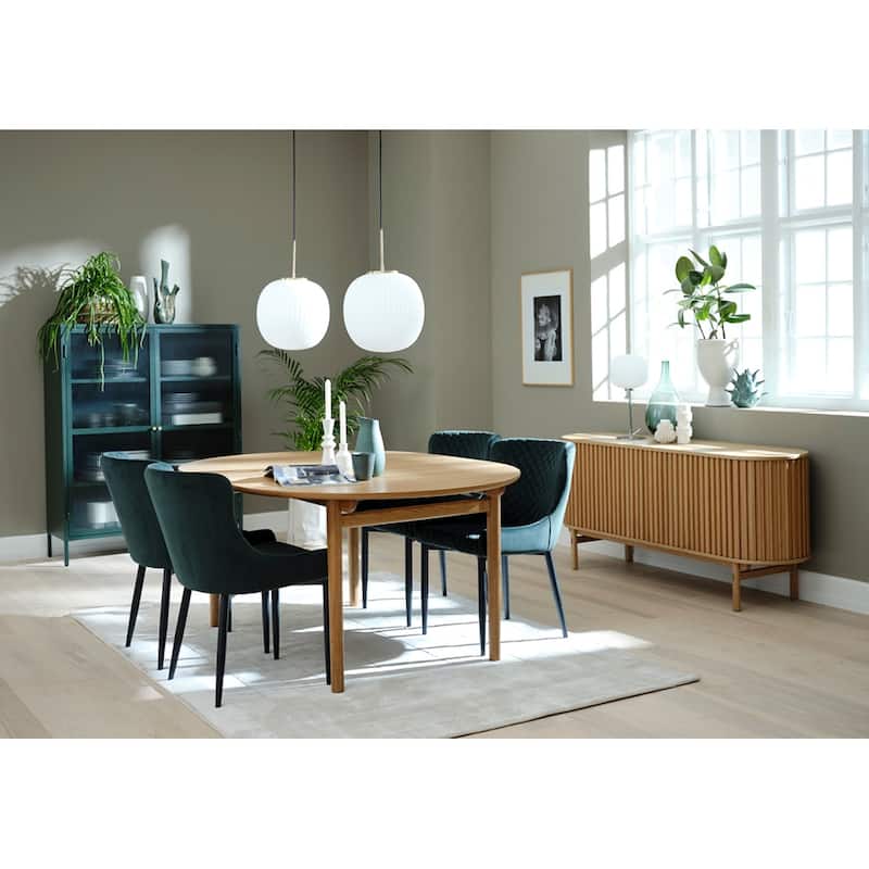 Rye Studio Mid-Century Modern Rounded Sliding Door Sideboard 63"W, Natural - 18"W x 63"L x 29"H