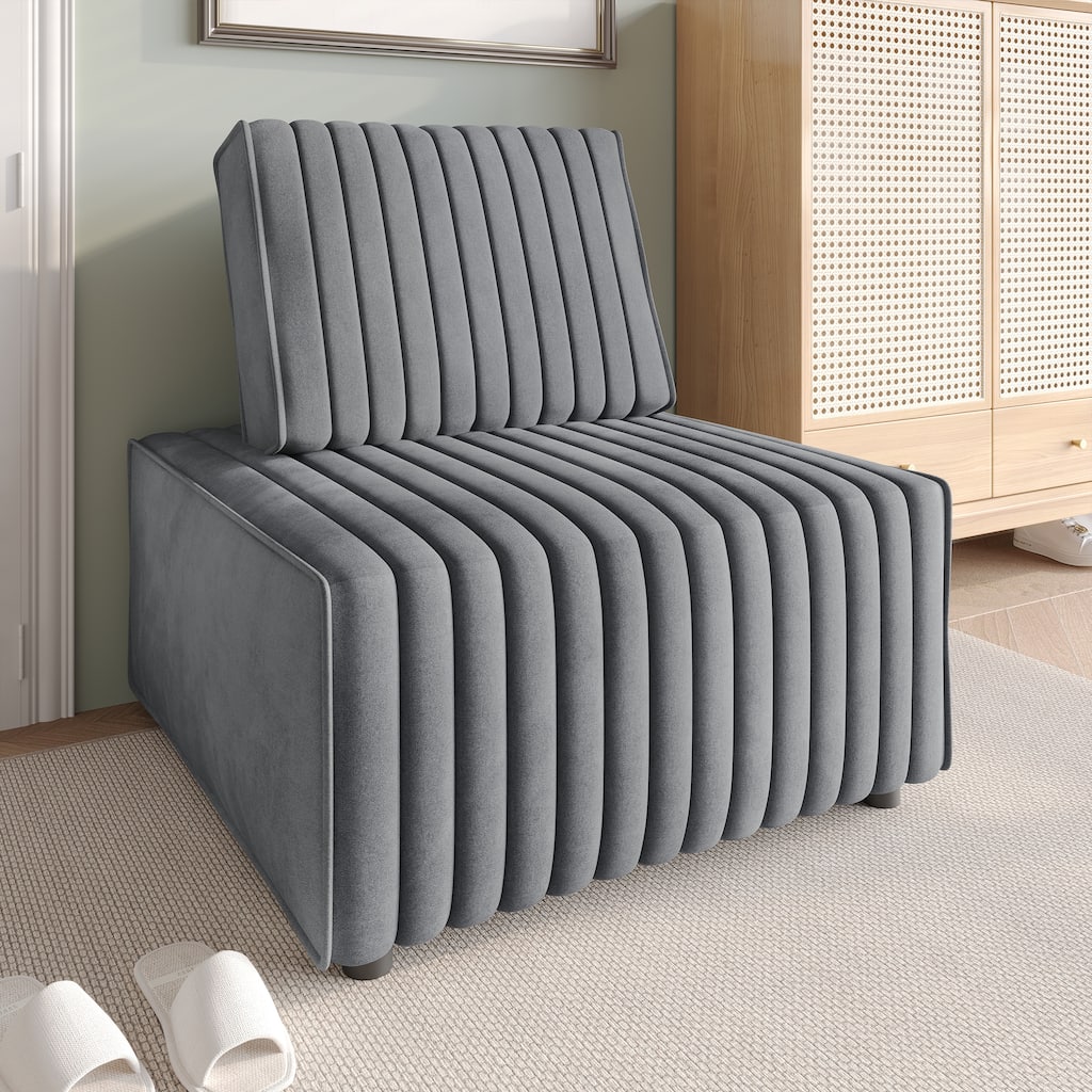 CraftPorch Contemporary Clean-Line Linen Upholstered Chair