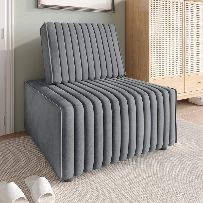 CraftPorch Contemporary Clean-Line Linen Upholstered Chair