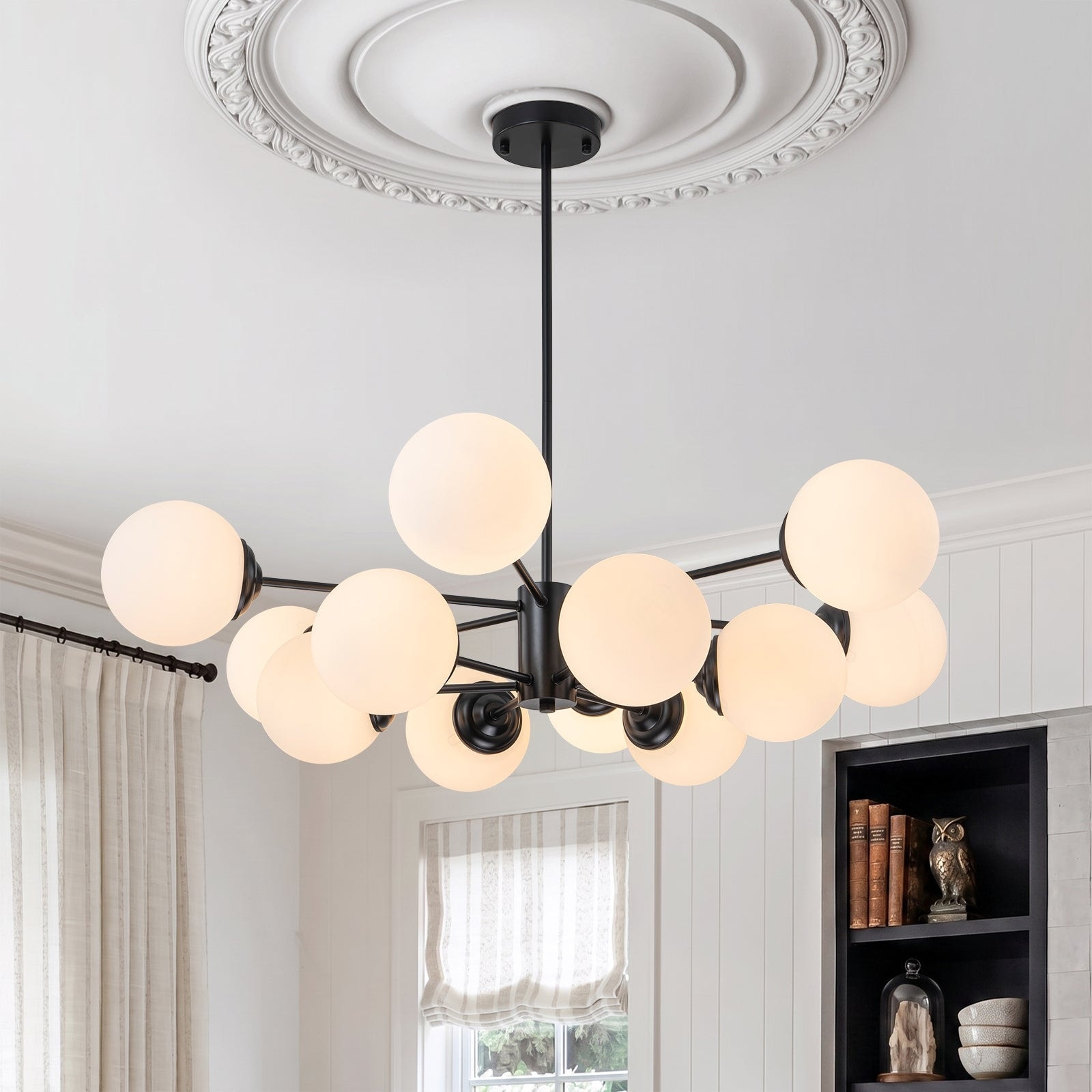Mid-century Modern 12-light Glass Bubble Sputnik Chandelier