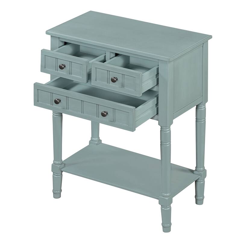 Console Table with 3 Storage Drawers and Bottom Shelf