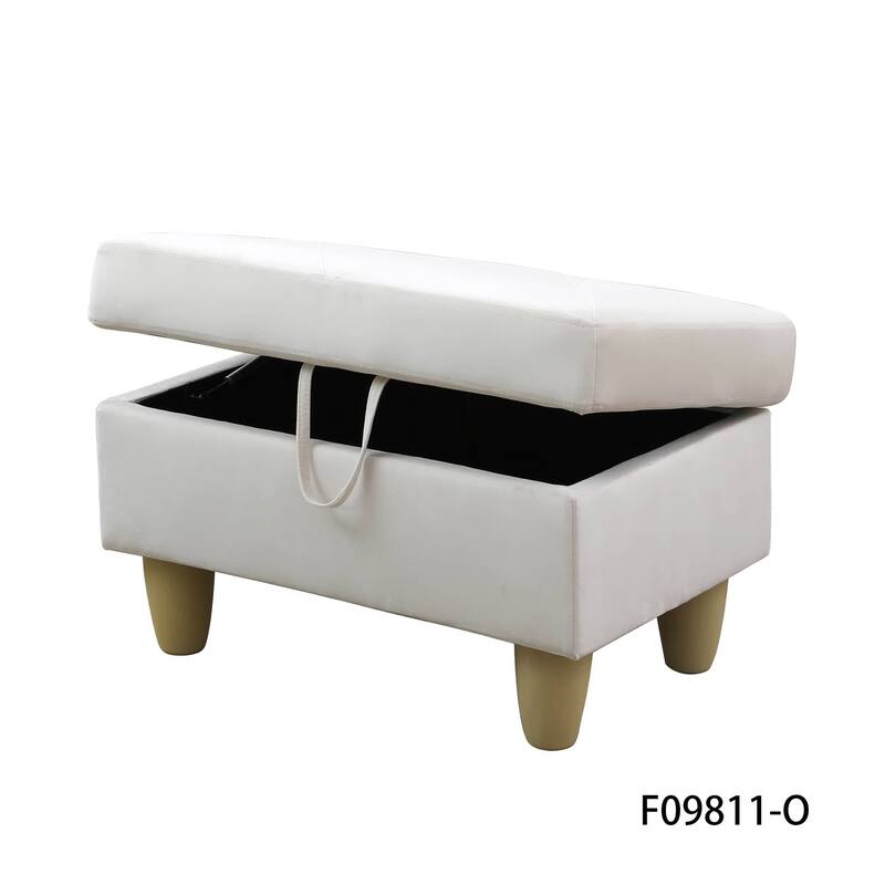 66.5" White Flannel 3-Piece Living Room Sofa Set