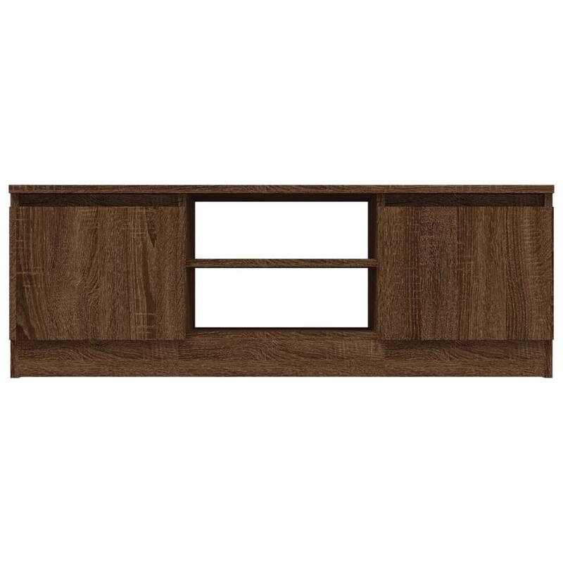 vidaXL TV Cabinet With Door Brown Oak Engineered Wood Medium - 11.8 x 40.2 x 14.2 in