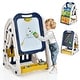 preview thumbnail 1 of 7, 3-in-1 Kids Art Easel Double-Sided Tabletop Easel with Art Accessories-Blue - 21" x 18" x 28" (L x W x H) Blue