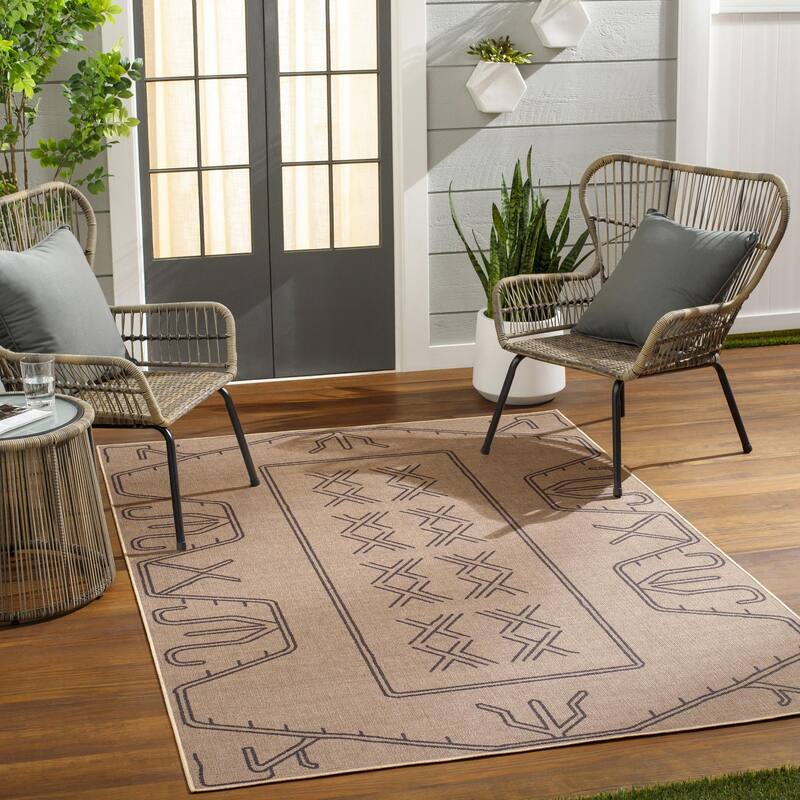 Sira Recycled Transitional Moroccan Washable Area Rug - Natural/Grey - 2' 6" x 8'