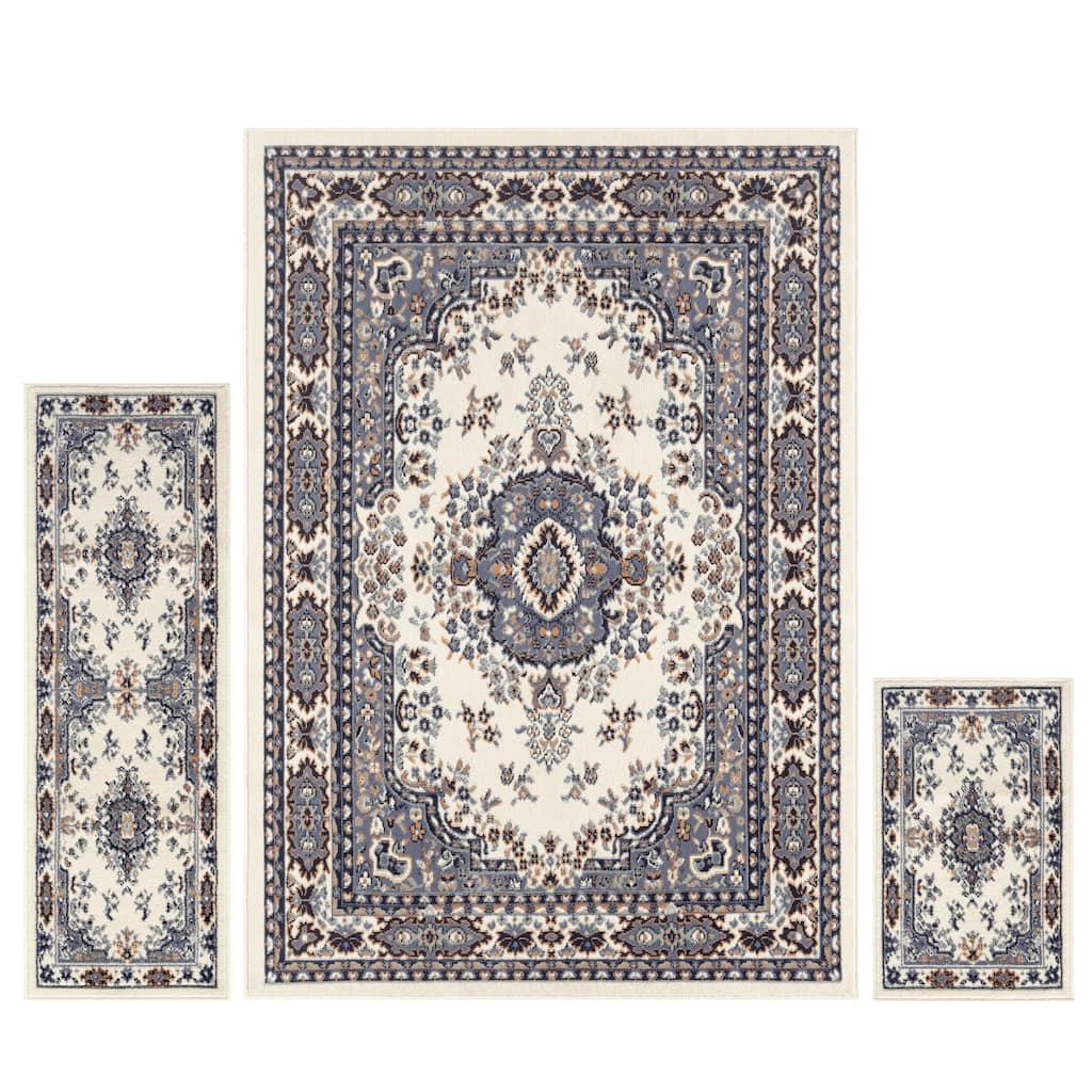 Home Dynamix Ariana Ksara Traditional Medallion Border Area Rug Set, 3 Piece - 3 Pcs (4'11"x6'10",1'7"x4'11",1'7"x2'7")