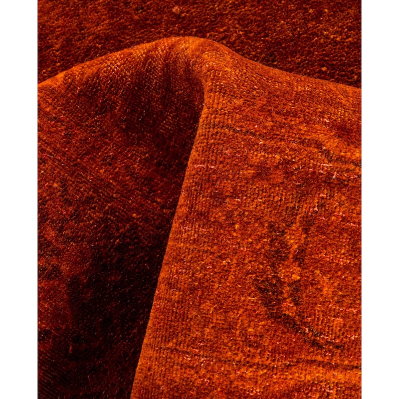Overdyed One-of-a-Kind Hand-Knotted Area Rug - Orange - 4' 0" x 6' 3"