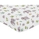 preview thumbnail 3 of 4, Sweet Jojo Designs Watercolor Elephants Boy Girl Gender Neutral Fitted Crib Sheet Green Grey Jungle Safari Palm Trees Leaf Gray