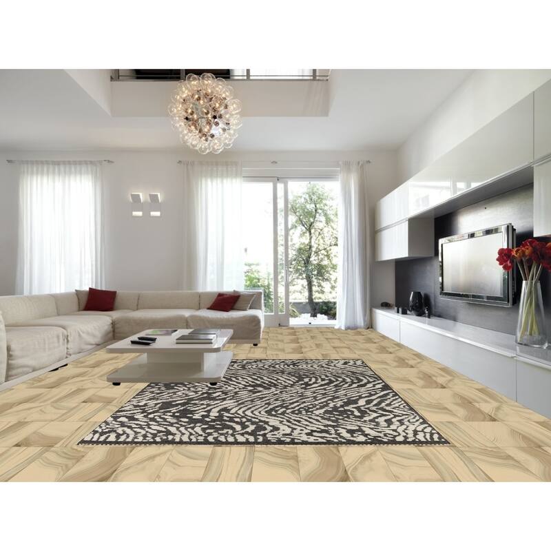 Moroccan Abstract Area Rug Hand-Knotted Wool Carpet - 8'10"x 12'6"