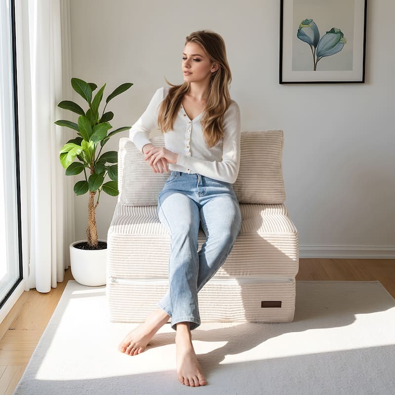 Corduroy Foam Folding Sofa Bed,6inch floor mattress