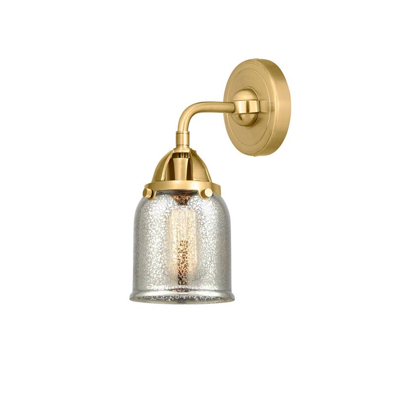 Innovations Lighting Nouveau 2 Bell - 1 Light 5" Sconce - Silver Plated Mercury/Satin Gold