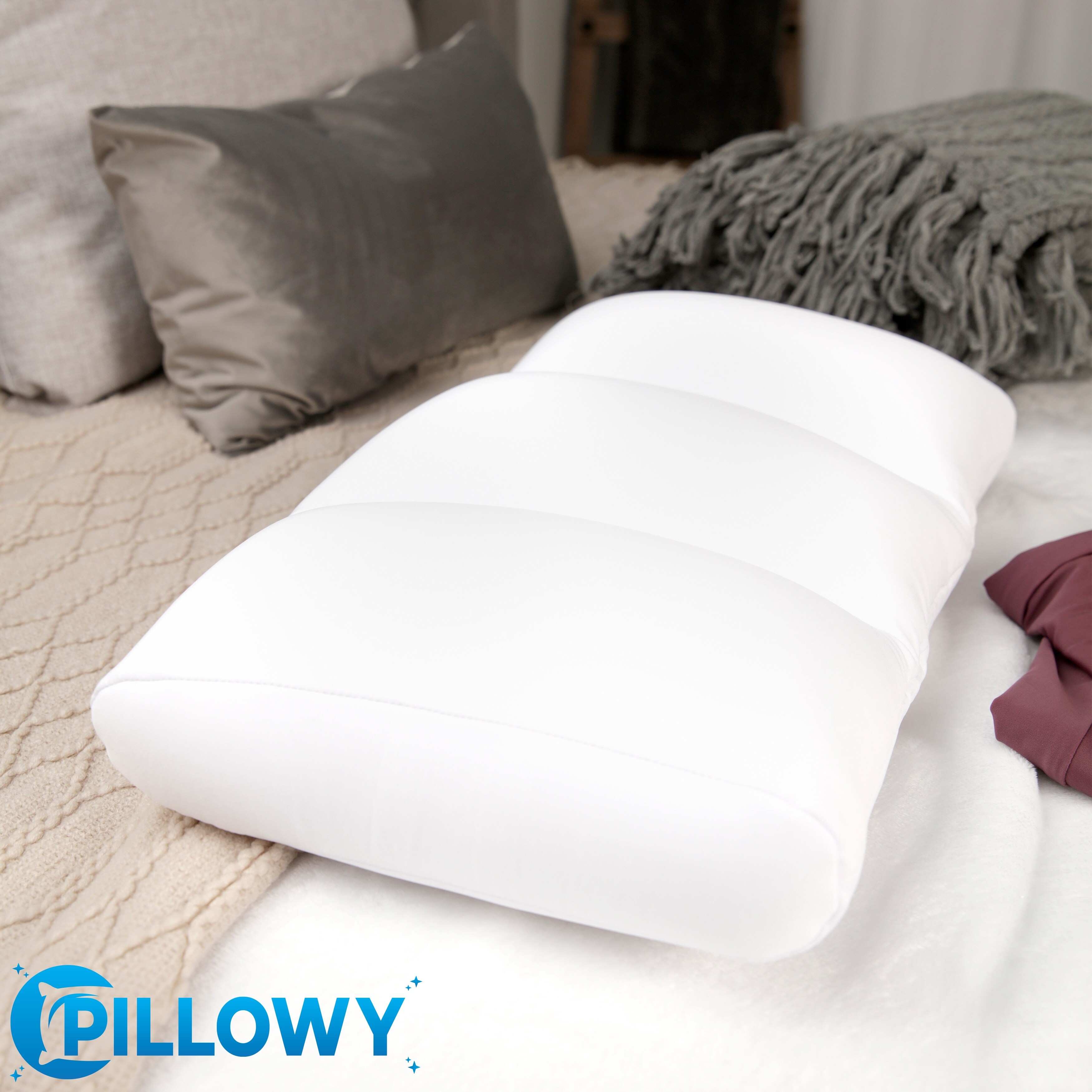 Premium Microbead Pillow Anti Aging Silk like Cover Barely Beige