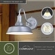 preview thumbnail 3 of 6, VAXCEL Dorado 1-Light Satin Silver and White Dusk to Dawn Sensor Farmhouse Outdoor Wall Sconce, Gooseneck Shade, Dark Sky