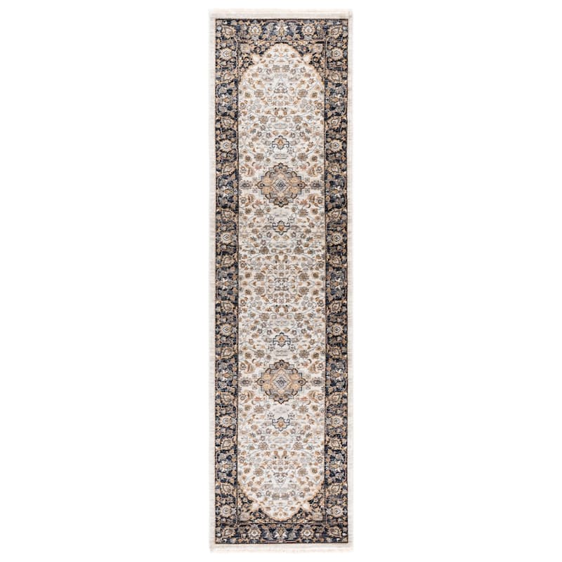 SAFAVIEH Lauren Ralph Lauren Metanet Transitional Rug - 2' x 8' Runner - Ivory/Navy